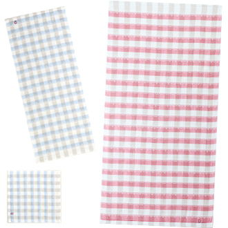 刺繍/今治タオル:刺し子ギンガム~サイズバリエーション